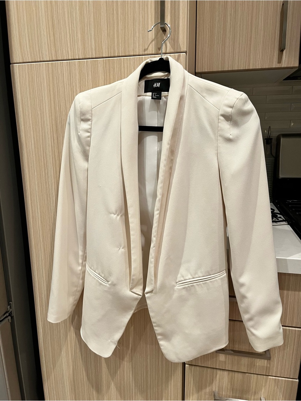 H&M Off-White Open-Front Blazer